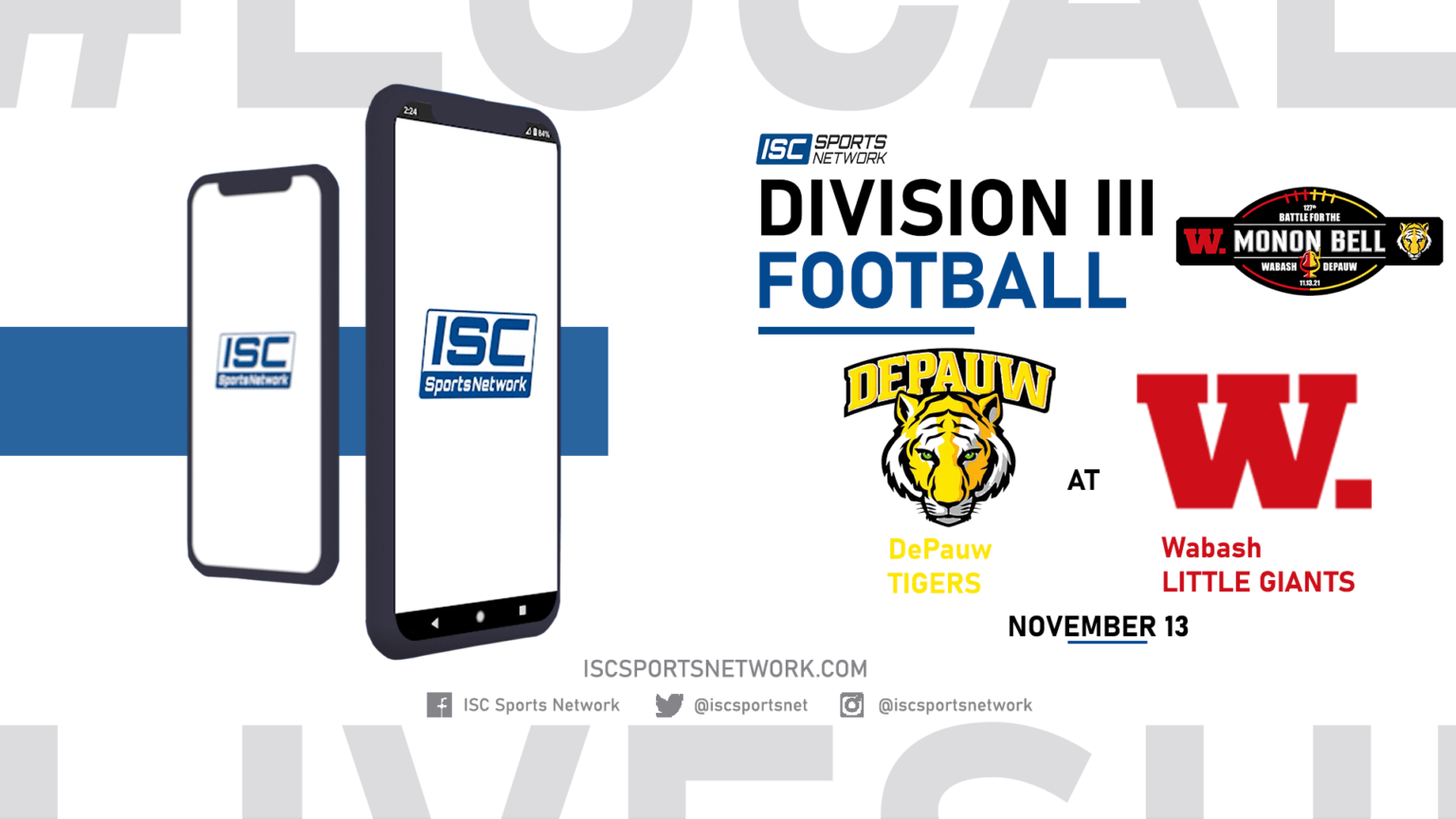 How to Watch the 127th Monon Bell Classic on ISC ISC Sports Network